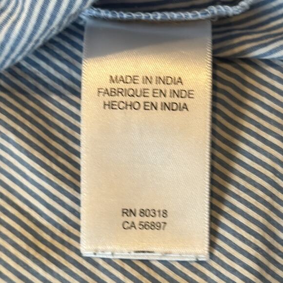 Lucky Brand Women's Striped Button Down Shirt White Blue Size XL - Picture 7 of 8